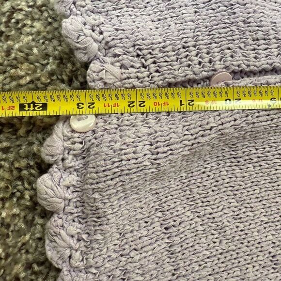 Vintage Cherokee Purple Pastel Crochet Cardigan Top Scallop Medium - Picture 7 of 7